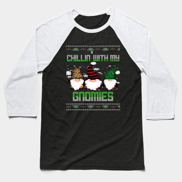 chillin' with my gnowmies Christmas funny Baseball T-Shirt by DODG99